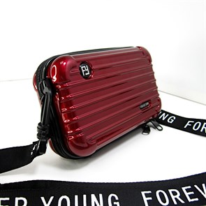 Молодежная сумка через плечо - клатч с петлёй на запястье (вишневая) - фото 32370