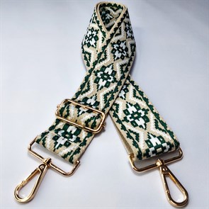 Ремень для сумки текстильный широкий 5 см, фурнитура золото /ремень на сумку зеленый - фото 33366