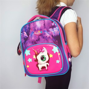 Школьный рюкзак для девочки Единорожка, Ранец школьный каркасный, Ранец ортопедический - фото 34277