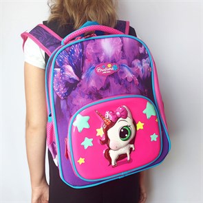 Школьный рюкзак для девочки Единорожка, Ранец школьный каркасный, Ранец ортопедический - фото 34280