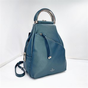 Рюкзак с металлическими ручками и большим карманом синий/ Рюкзак городской женский/ Рюкзак среднего размера