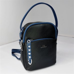 Мини сумка рюкзак двухцветная черная/ Женский рюкзак трансформер /Городской рюкзак / Рюкзак маленький женский