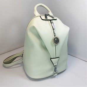 Рюкзак с карманом на карабине спереди бледно-зеленый / Женский рюкзак  /Городской рюкзак