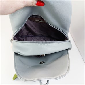 Рюкзак комбинированный с двойным карманом спереди серый / Женский рюкзак /Городской рюкзак - фото 51650
