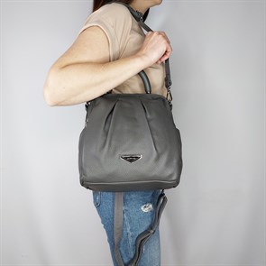 Сумка рюкзак  с двумя отделами серая / Женский рюкзак трансформер /Городской рюкзак - фото 58003