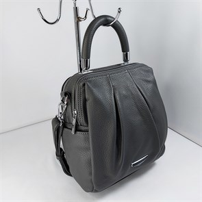 Сумка рюкзак  с двумя отделами серая / Женский рюкзак трансформер /Городской рюкзак - фото 58024