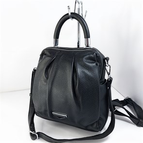 Сумка рюкзак  с двумя отделами черная / Женский рюкзак трансформер /Городской рюкзак