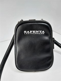 Сумка кошелек Safenta ( Velina Fabbiano) с двумя отделами чёрная /Сумка с поцелуйчиком / Сумка кросс- боди маленькая - фото 59422