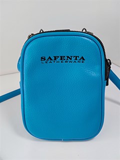 Сумка кошелек Safenta ( Velina Fabbiano) с двумя отделами синяя /Сумка с поцелуйчиком / Сумка кросс- боди маленькая - фото 59448