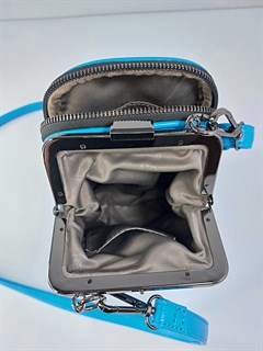 Сумка кошелек Safenta ( Velina Fabbiano) с двумя отделами синяя /Сумка с поцелуйчиком / Сумка кросс- боди маленькая - фото 59456
