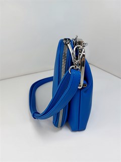 Сумка кошелек Safenta ( Velina Fabbiano) с двумя отделами синяя /Сумка с поцелуйчиком / Сумка кросс- боди маленькая - фото 61125