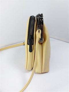 Сумка кошелек Safenta ( Velina Fabbiano) с двумя отделами желтая /Сумка с поцелуйчиком / Сумка кросс- боди маленькая - фото 61381