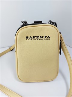 Сумка кошелек Safenta ( Velina Fabbiano) с двумя отделами желтая /Сумка с поцелуйчиком / Сумка кросс- боди маленькая - фото 61384
