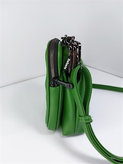 Сумка кошелек Safenta ( Velina Fabbiano) с двумя отделами зеленая /Сумка с поцелуйчиком / Сумка кросс- боди маленькая - фото 61393