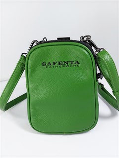 Сумка кошелек Safenta ( Velina Fabbiano) с двумя отделами зеленая /Сумка с поцелуйчиком / Сумка кросс- боди маленькая - фото 61394