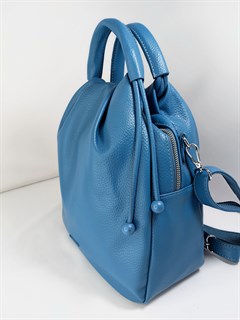 Сумка рюкзак  с круглыми ручками синяя / Женский рюкзак трансформер /Городской рюкзак - фото 61709
