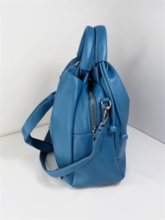 Сумка рюкзак  с круглыми ручками синяя / Женский рюкзак трансформер /Городской рюкзак - фото 61712