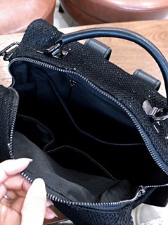Сумка рюкзак со скрытыми пайетками черный / Женский рюкзак трансформер /Городской рюкзак - фото 62099
