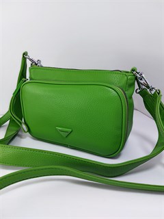 Сумка кросс-боди с карманами Velina Fabbiano зеленая / Сумка кросс боди маленькая  / Сумка планшет