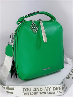 Сумка рюкзак с двумя отделами  зеленая / Женский рюкзак трансформер /Городской рюкзак /Сумка рюкзак женская
