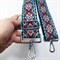 Ремень для сумки текстильный широкий 5 см, фурнитура серебро /ремень на сумку красно-голубой - фото 33114