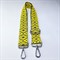Ремень для сумки текстильный широкий, фурнитура серебро /ремень на сумку желтый с узорами - фото 33242