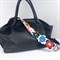 Ремень для сумки кожаный фурнитура серебро /ремень на сумку черно-белый с цветами объемными - фото 34080